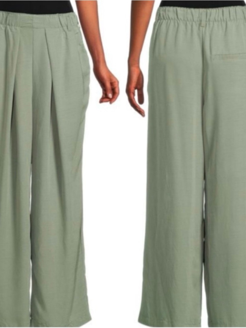 Free people new with tags wide leg pull on sage green pants medium